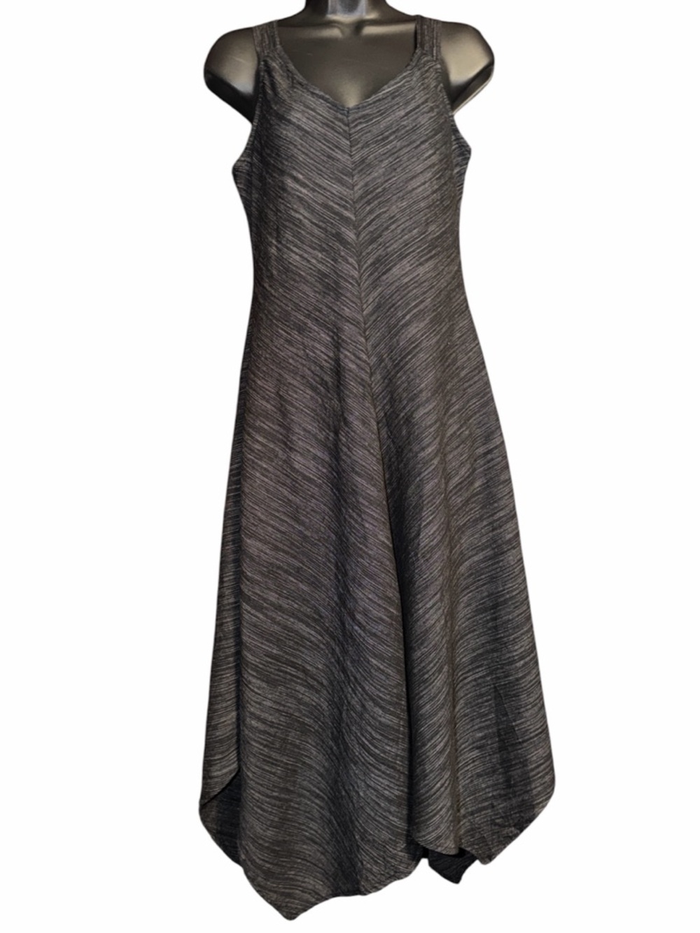 Fever Dark Heathered Gray Midi Tank Dress, Size Medium